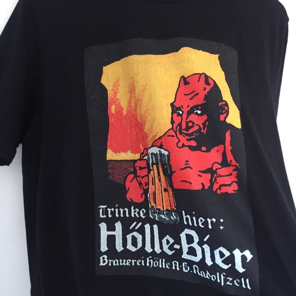 German Beer Black Graphic Tee Sz L - Picture 4 of 5